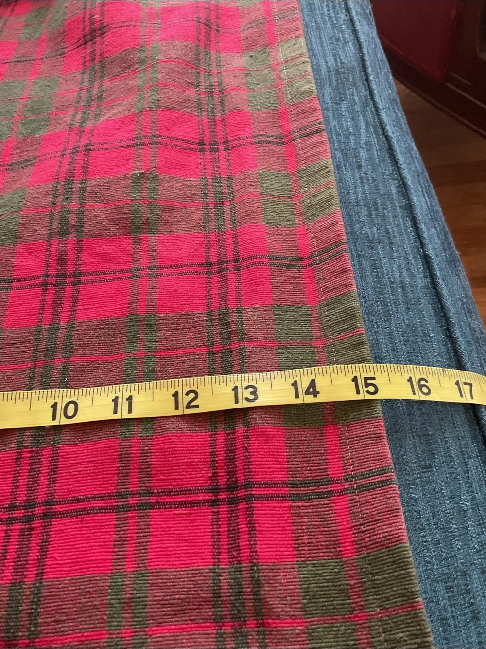 Crate&Barrel Red and Green Plaid table runner